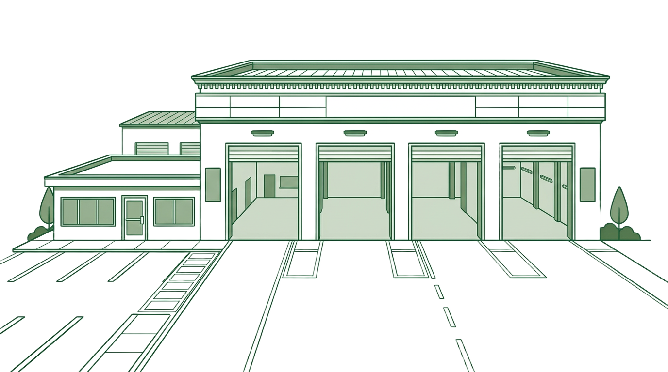 Four-bay service center